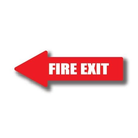 Ergomat 34in x 12in ARROW SIGNS - Fire Exit DSV-SIGN 408 #0452LEFT -UEN